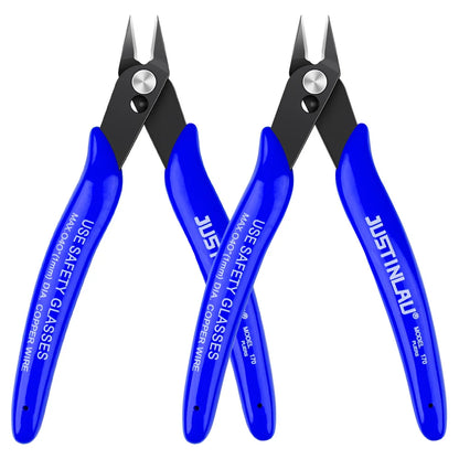 2-Pack Mini Flush Cutting Pliers – Precision Diagonal Wire Cutters for Electrical & Metal Work, Left-Handed