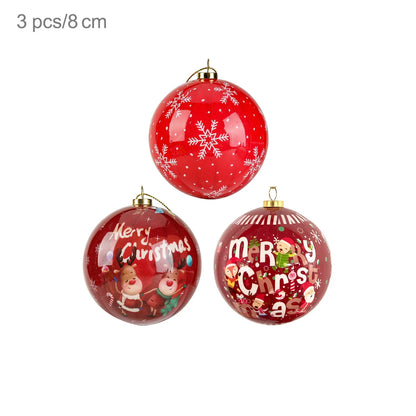3pcs 8cm Christmas Balls Original Gifts Christmas Decoration 2024 Christmas Tree Decorations Gift Decoration Pendants Baubles