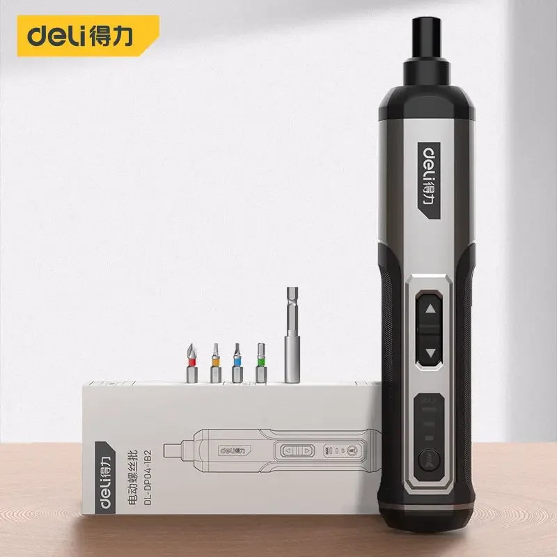 Deli Handheld Electric Screwdriver Lithium Charging Household Screwdriver Small Mini Electric Screwdriver Tool Set