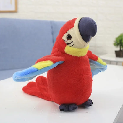 Talking Macaw Parrot Plush Toy – Record & Repeat Animated Talking Bird for Kids