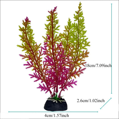 Artificial Aquarium Plants — Plastic Underwater Decorations for Fish Tanks, Realistic Aquarium Decor