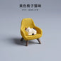 1pc Cartoon Cat Frog Bear Yellow Chair Computer Model Office Ornament Mini Home Decor Crafts Accessories Desktop Figurines Gift