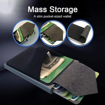 Slim RFID Blocking Credit Card Holder Wallet for Men Anti-Theft Metal Money Card Case