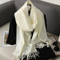 62-Color Winter Cashmere Scarf – Warm Tassel Pashmina Wrap for Women