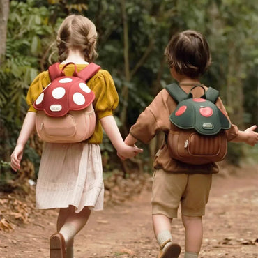 Cute Mushroom Apple Kids Backpack Pink Cartoon Mini Preschool School Bag for Toddlers Ages 3-6