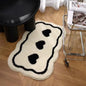 VIKAMA Ins Style Black and White Simple Short Plush Floor Mat Entry Door Wear Dirt-resistant Foot Mat Bathroom Entrance Carpet