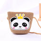 Girls Daisy Straw Mini Messenger Bag, Kids Shoulder Handbag with Coin Purse