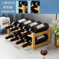 Red Bamboo Tabletop Wine Rack - Grid Wine Bottle Holder & Display