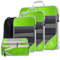 6-Piece Travel Compression Packing Cubes Set with Shoe Bag - Mesh Lightweight Luggage Organizers