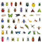 50/100PCS Transparent PET Animal Stationery Stickers Cartoon Creative Insect Pattern DIY Notebook Reward Stickers