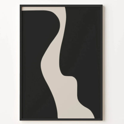 Abstract Minimal Art Print Line Drawing Poster Beige And Black Canvas Painting Modern Wall Picture Living Room Decoration