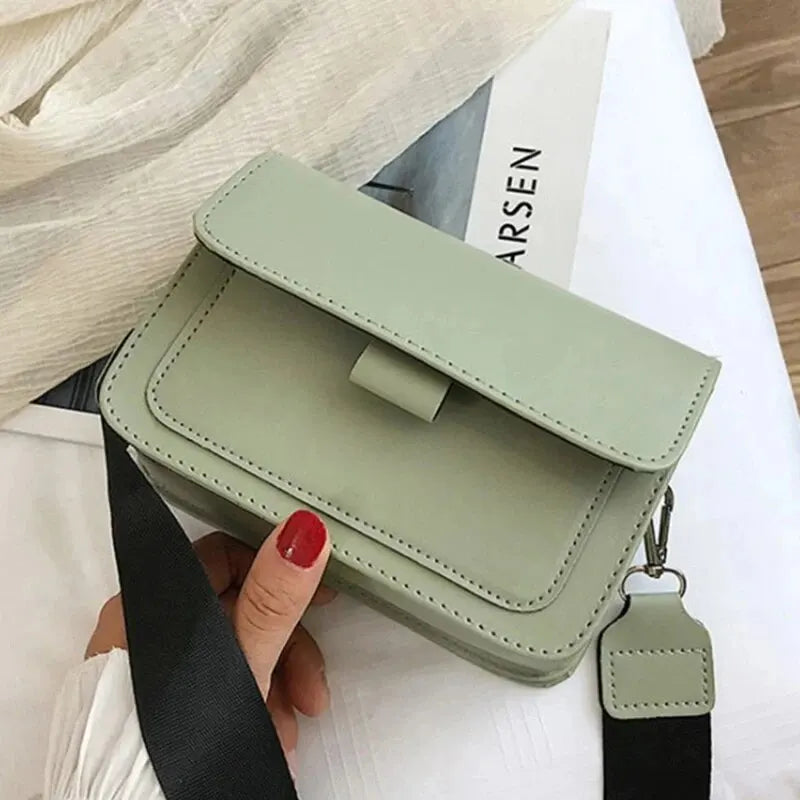 PU Leather Small Flap Crossbody Bag for Women - Travel Handle Shoulder Messenger Handbag
