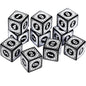 10PCS/Set Acrylic Dice Set D6 Carved Pattern Polyhedron Dice 6-sides Game Dice for RPG Dungeons and Dragons Board Game