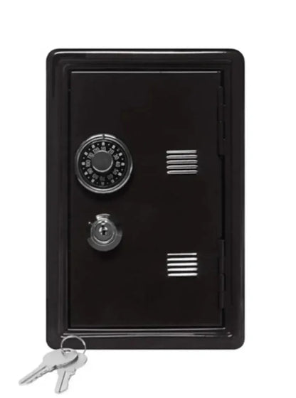 Mini Vertical Metal Safe Piggy Bank Desktop & Car Key Lock Box