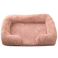 Plush Dog Bed with Removable Cover – Thickened Winter Pet Sofa Pad, Square, Small & Large