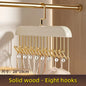 Wooden Sling Hanger Organizer with Multiple Hooks for Underwear Bras Vests Space-Saving Durable Storage Rack Hangers for Clothes