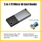 2-in-1 Mini USB-C & USB 2.0 Micro SD/TF Memory Card Reader Adapter, Portable Plug-and-Play for iPhone, Huawei, MacBook, iPad