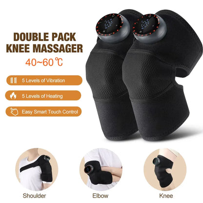Smart Heated Knee Massager Vibration Hot Compress for Knee, Shoulder & Elbow — Adjustable Heat & Intensity