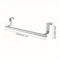 Stainless Steel Over-Door Towel Rack — Non-Drilling Hanging Towel Bar for Bathroom & Kitchen, Single Bar, 9.3/14.4 in (23.5/36.5 cm)