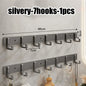 Heavy-Duty Adhesive Wall-Mounted Towel and Clothes Hook - No-Drill Stainless Steel Multi-Hook for Bathroom and Kitchen