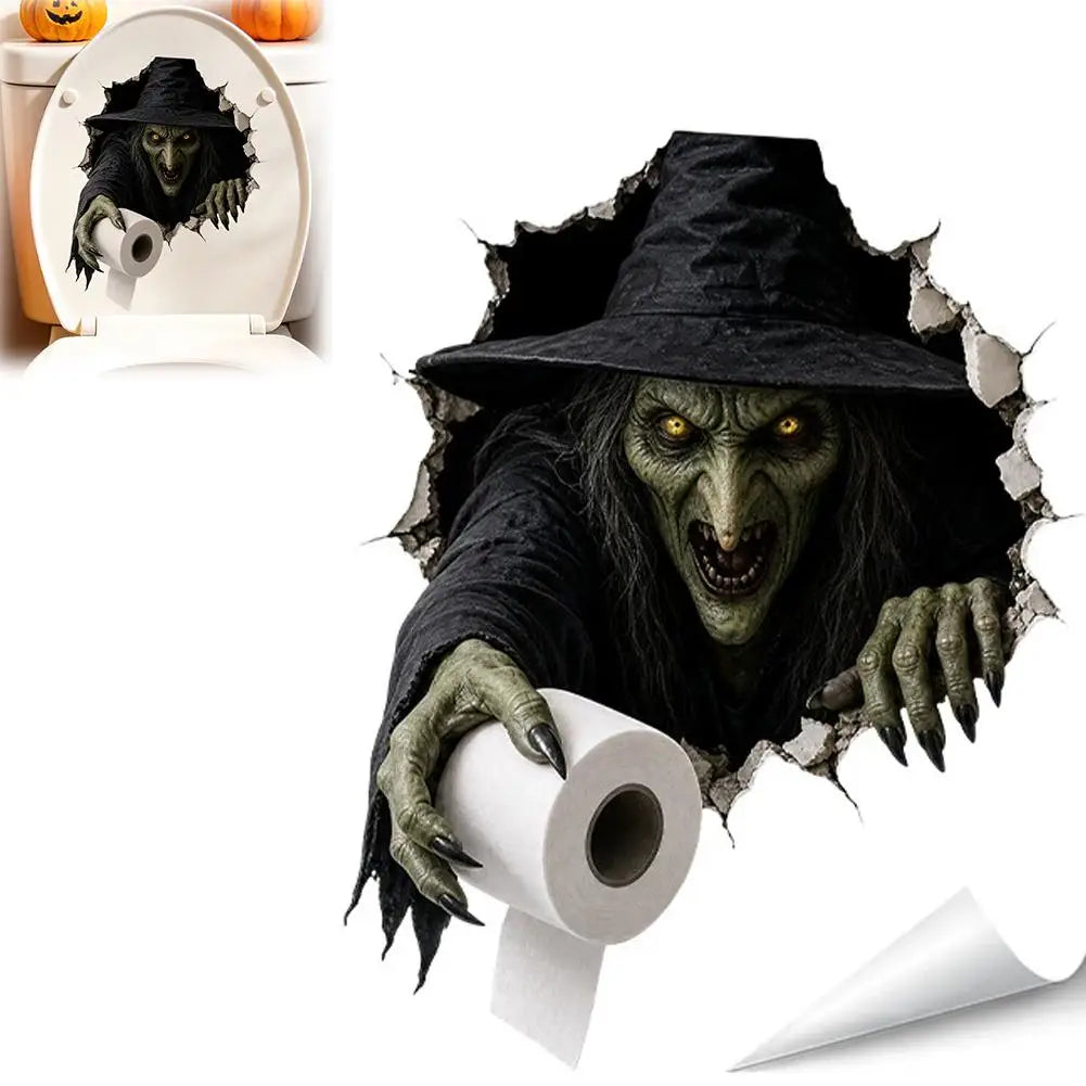 Halloween Broken Wall Sticker, Scary Ghost Design, 24 × 29cm