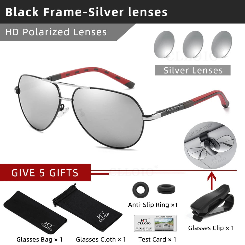 CLLOIO Pilot Polarized Sunglasses for Men & Women – UV400 Aluminum Frame