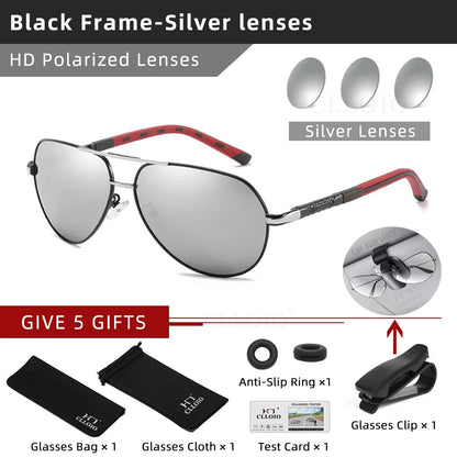 CLLOIO Pilot Polarized Sunglasses for Men & Women – UV400 Aluminum Frame