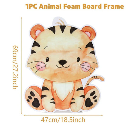 70cm Big Jungle Animal Party Stand Ornament Safari Happy Birthday Party Decoration Kids Jungle Woodland Party Decor Baby Shower