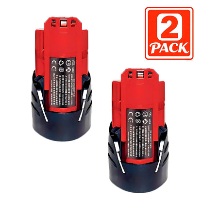 12V 3.0Ah Compatible Replacement Battery for Milwaukee M12, 2-8 Pack