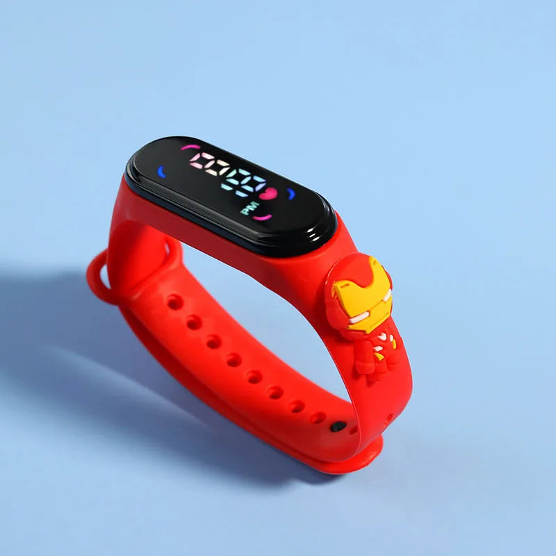 Kids LED Touch Sports Watch – Silicone Digital Bracelet, 45mm Waterproof (5ATM) Cartoon Character Design for Girls & Boys
