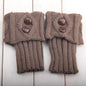 Women's Short Knit Diamond 2-Button Boot Cuffs — Knit Leg Warmers & Boot Covers