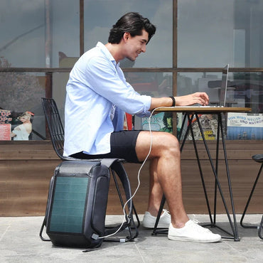 Factory Wholesale Unisex Fashion Waterproof Solar Panel Backpack with USB Solar Battery Pack Solar Backpack Charger