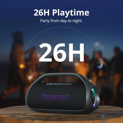 90W Portable Bluetooth Speaker — 2.1-Channel, 26H Playtime, 105dB, IPX6, Sync 100+ Speakers