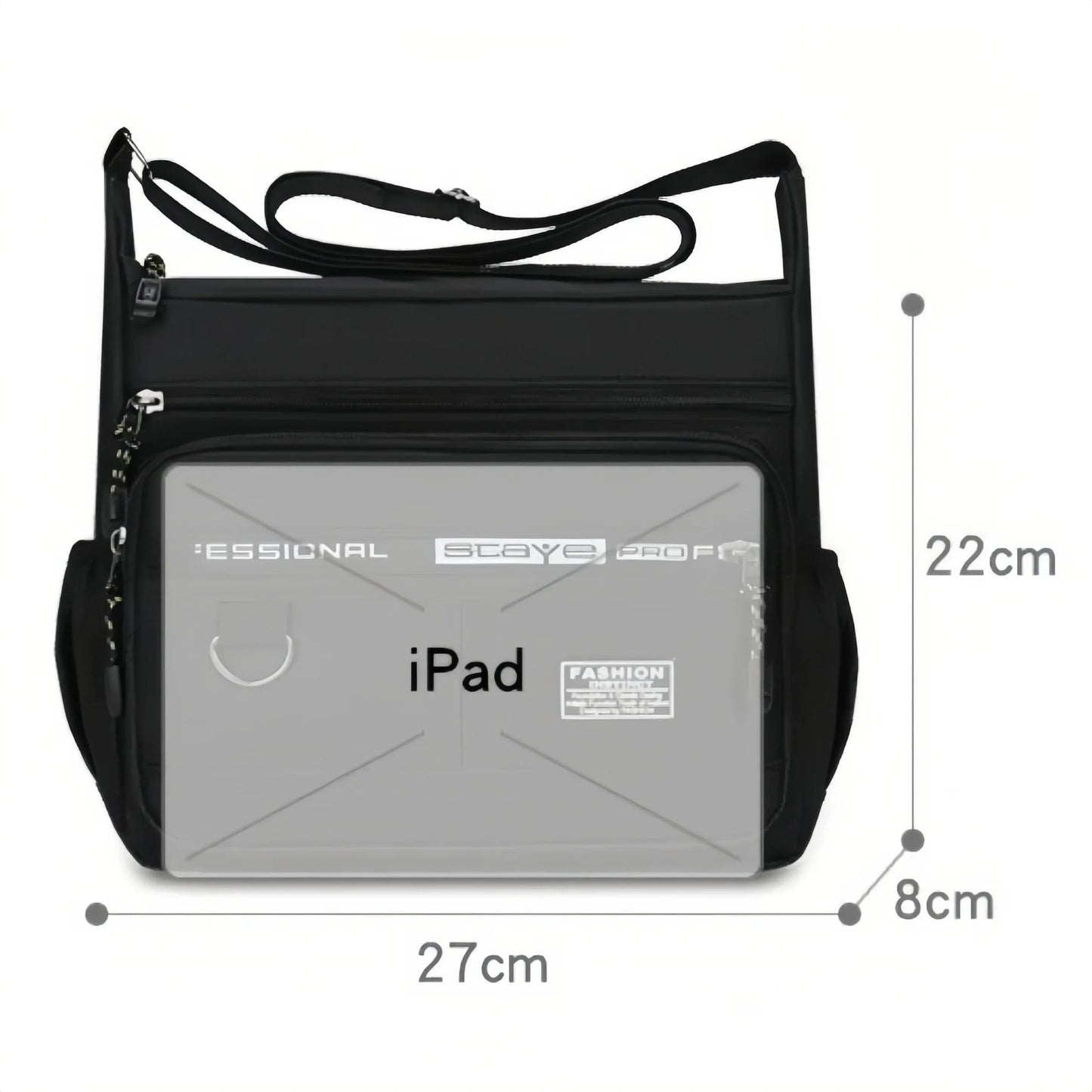 Men's Waterproof Crossbody Sling Bag - Business Casual Multi-Pocket Shoulder Bag, 27 x 8 x 22 cm (10.6 x 3.1 x 8.6 in), Adjustable Strap