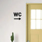 STYLEMAX Chic WC Directional Acrylic Sign, Sleek Guide for Public Spaces, Transparent Base with Bold Colored Arrow