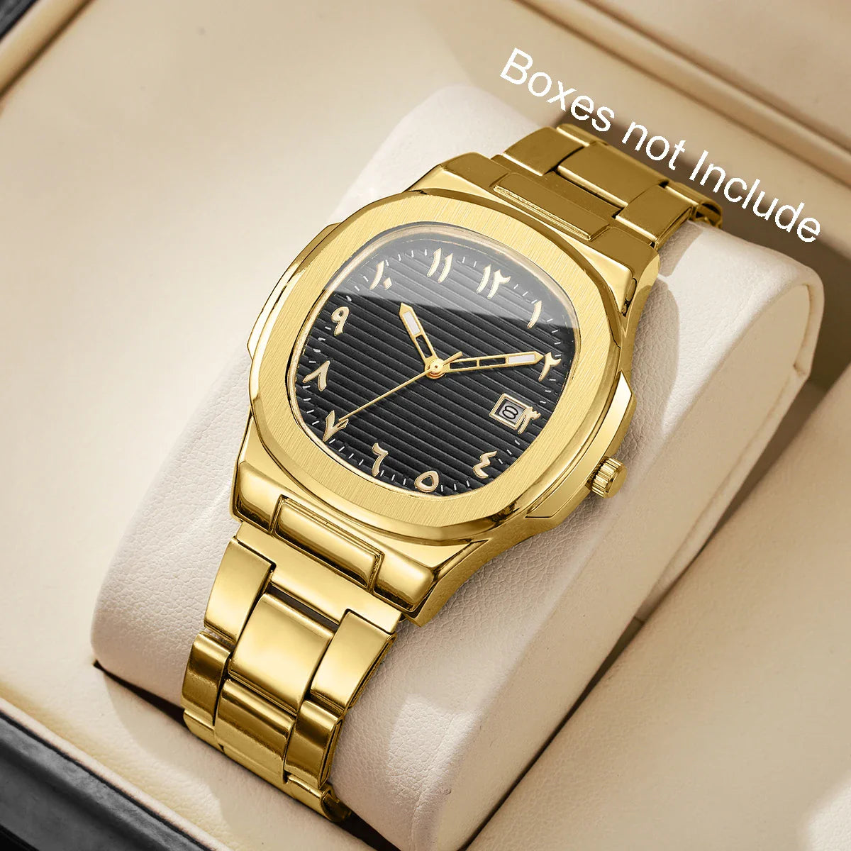 Luxury Men's Square Dial Alloy Strap Quartz Watch - Business & Casual