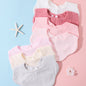 3-Pack Cotton Ruffle Bandana Baby Bibs, Infant & Toddler Burp Cloths Drool Saliva Towels, Solid Colors