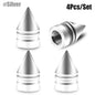 4-Pack Aluminum Tire Valve Caps Rocket Grenade Style Universal Valve Stem Covers for Car Truck Motorcycle Bike
