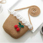 Kids Mini Woven Natural Straw Crossbody Bag for Girls Cute Shoulder Purse
