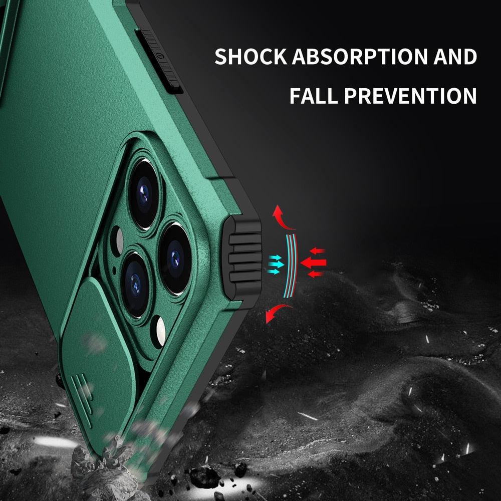 STEVVEX Dual-Layer Kickstand iPhone Case - 8 Colors, 4-Corner Protection, iPhone 11, 12, 13 & SE Series