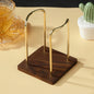 Metal Disposable Cup Storage Holder Water Tea Cups Dispenser Rack Shelf with Wooden Base Mug Display Stand Home Organizer