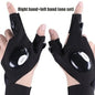 LED Fingerless Gloves with Built-In Finger Lights for Fishing & Cycling