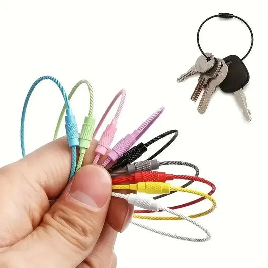 10-Pack Colorful Stainless Steel Wire Luggage Tag Clips – Durable Travel Bag Keychains