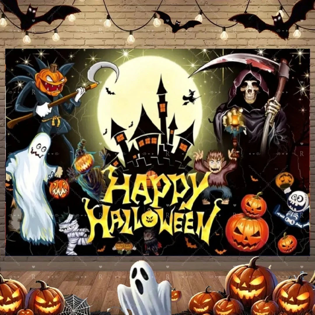 Halloween Photography Backdrop, Printed Vinyl