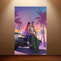 GTA 6 Poster Grand Theft Auto VI Game Poster Canvas Wall Art Painting Game Room Wall Decor Bedroom Wall Art Sticker Home Decor