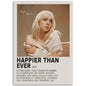 Rap Music Album Cover Happier Than Ever Poster Aesthetic Rapper Hip Hop Rock Canvas Wall Art Ideal for Room Decor