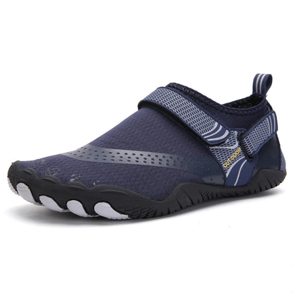 Barefoot Aqua Water Shoes – Anti-Slip Quick-Drying Beach & Swimming Sneakers for Men, Sizes 39–46, Black & Dark Blue