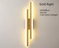 Modern Dimmable LED Wall Sconce 50 cm x 8 cm (19.7 in x 3.1 in) Acrylic Shade Bedside Wall Lamp – Gold / Black