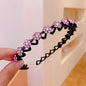 Pearl Rhinestone Non-Slip Elastic Flower Headband for Girls & Women