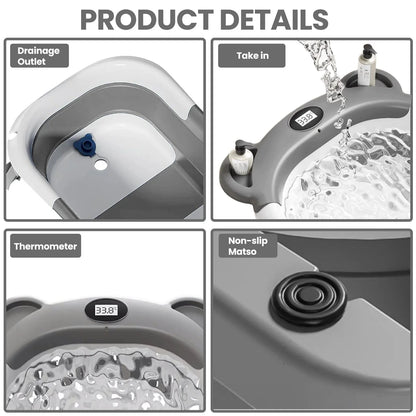 Portable Collapsible Baby Bathtub with Thermometer